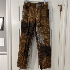 💥50% sale💥Ellen Tracy brown patterned slacks size 2. E#51